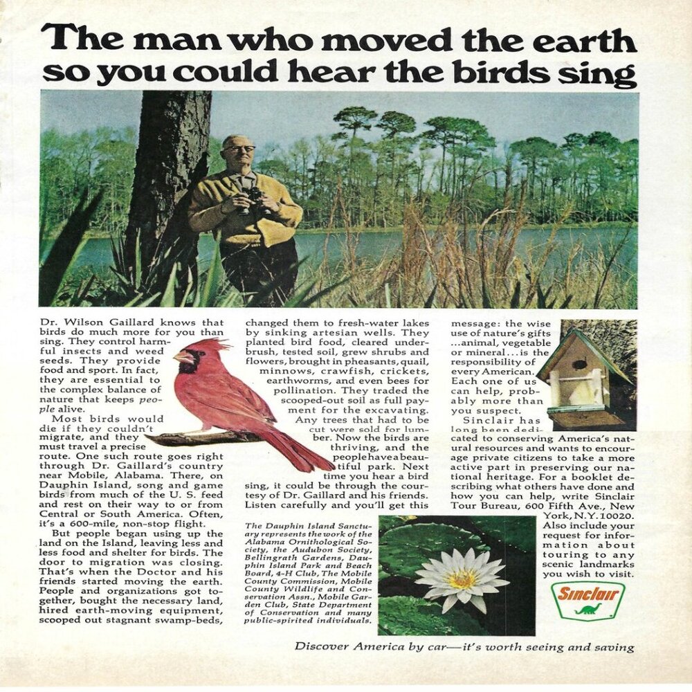 1967 Sinclair Moved Earth Hear The Birds Sing Vintage Magazine Print Ad/Poster